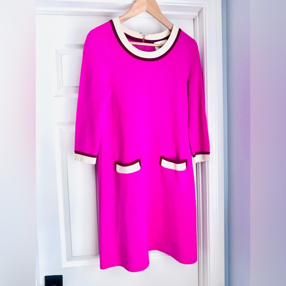 Kate Spade Knit shift dress pink & burgundy
